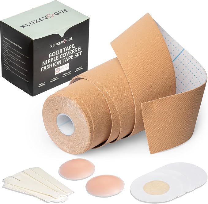 XLUXEVOGUE body-tape and nipple-cover set with its original branded box